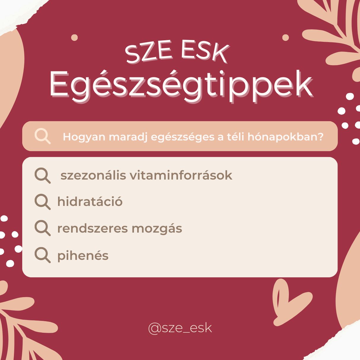 SZE -ESK Egészségtippek - Hogyan maradj egészséges a téli hónapokban?